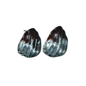 Black Metallic Shell-Inspired Earrings