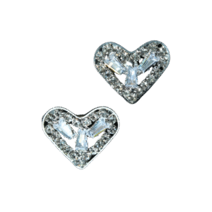 Crystal Heart Stud Earrings
