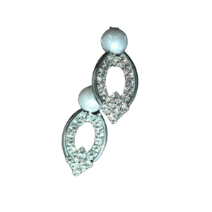 Double Oval Crystal Drop Earrings