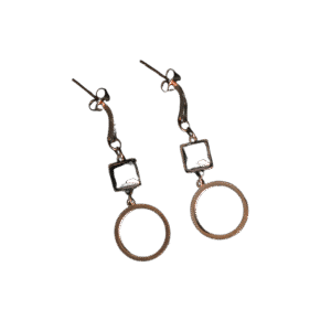 Geometric Square & Circle Drop Earrings