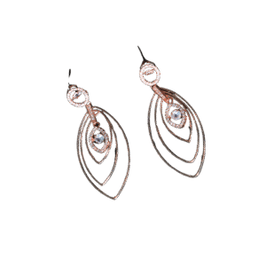 Layered Crystal Teardrop Dangle Earrings