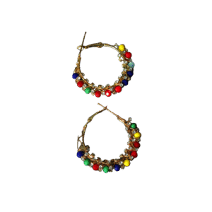 Multicolor Beaded Hoop Earrings