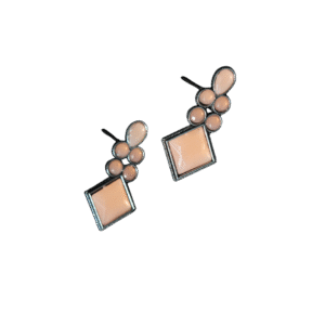 Peach Geometric Drop Earrings