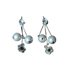 Pearl & Floral Dangling Earrings